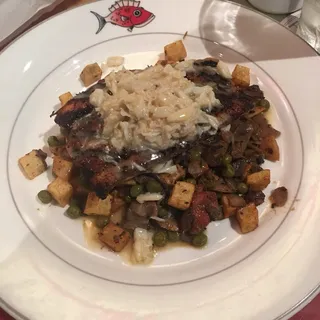 Wood Grilled Redfish with Louisiana Crawfish Tails