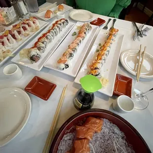 sushi and sashimi, food, sushi, sashimi