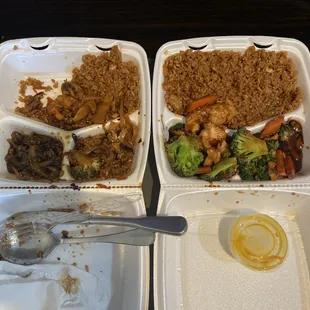 The amount of food we had to throw away. Chicken &amp; Broccoli Chicken &amp; Garlic Sauce.