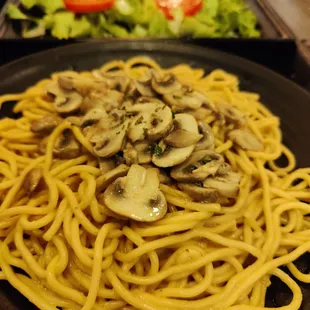 Mushroom garlic noodles $12.95