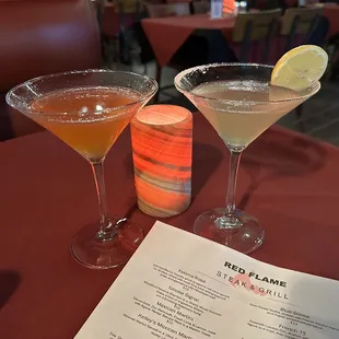 Rum punch Martine and Lemon drop Martini