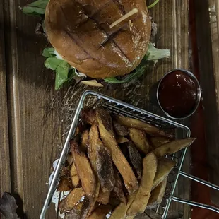 Burger with fries