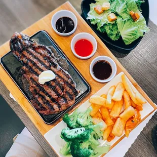 Premium ribeye steak / $17.50