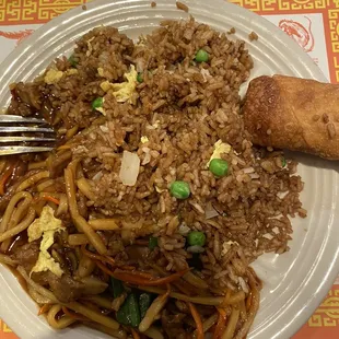 Spicy Szechuan beef with fried rice