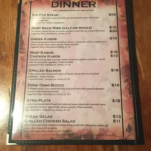 menu
