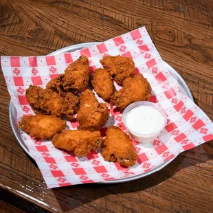 a plate of fried chicken