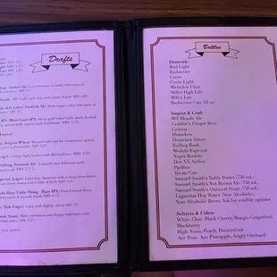 Drink Menu