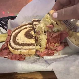 Inside of Reuben. Delicious