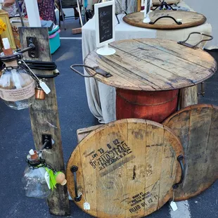 Bourbon Barrel heads made into trays