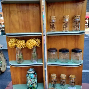 Cute shelving made from old cabinetry
