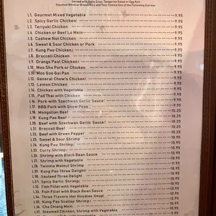menu