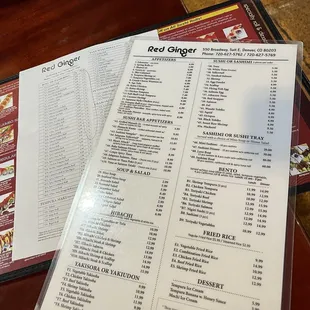 3 different long menus to try and decipher and order from