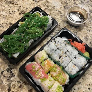 Left to right: Lexus roll, Infinit roll, spicy yellowtail roll