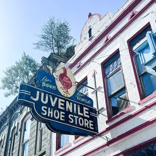 a sign for juvenile shoe store