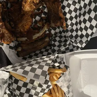 a chicken sandwich and french fries