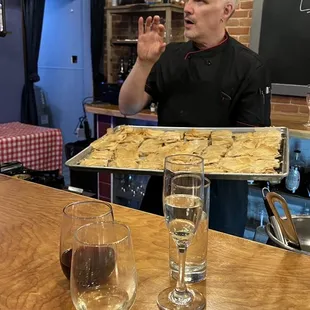 Chef Eric explains how he constructed the dessert.