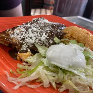 Mole enchiladas