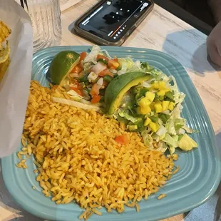 Rice and salad