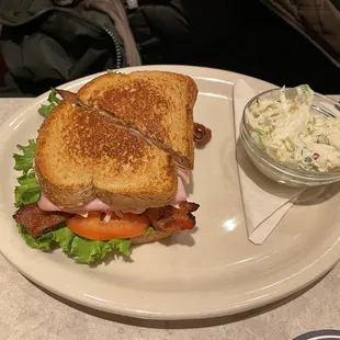 Single decker club with coleslaw