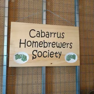 a sign for cabbarus homebrewers society