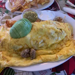 Chile Verde and Cheese Omelette
