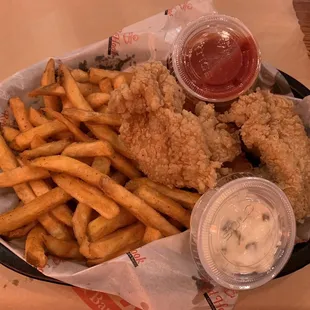 fried chicken and fries