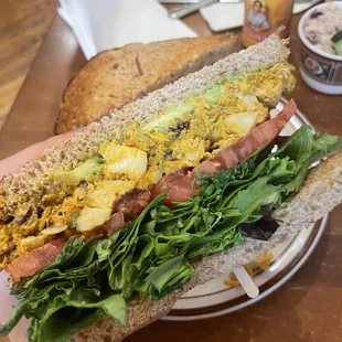 Curry chicken salad sandwich