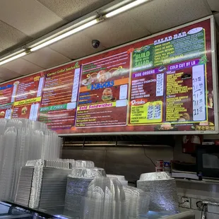 menus on the wall