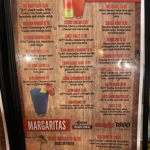 Drink menu