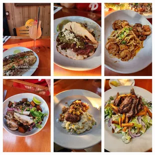 Small plates on top, entrees on bottom