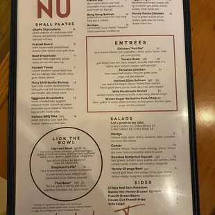 menu