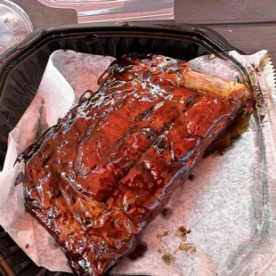 St. Louis Ribs, Half Slab with the Bourbon &amp; Molasses glaze.