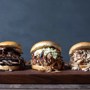 Hickory Smoked Brisket, Carolina Pulled Pork, &amp; Pulled Memphis Pit Chicken Sandwich!