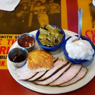 Sliced turkey dinner