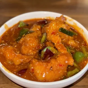 Hot garlic prawns