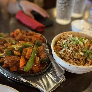 Sizzling Chicken and Szechwan Fried Rice