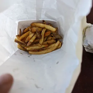 a basket of french fries