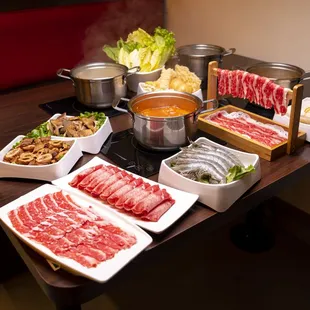 a variety of food on a table