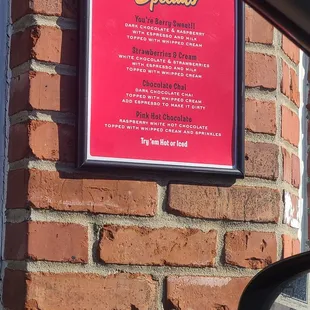 Valentine's Day Menu