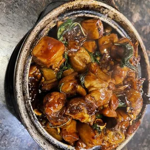 Chicken with Three Cups Sauce