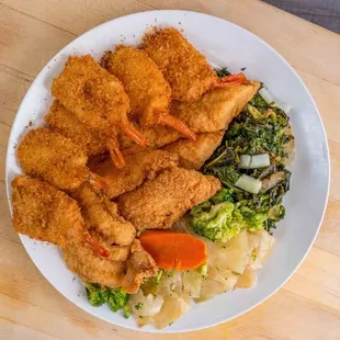 Seafood Special $11.99 2 fish + 6 Shrimp + 2 Sides + Drink