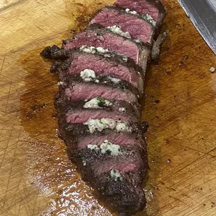 Last nights din din...Idk I find this Sexy AF!!  Dry aged grass fed and finished New York strip....This is Bliss :)