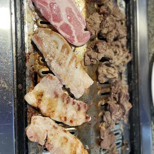 Pork belly and bulgogi.