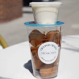 Collab tres leches walking mochi donut holes with Mr. D's Donuts