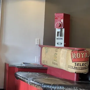 a coffee machine in the background