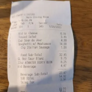 the receipt