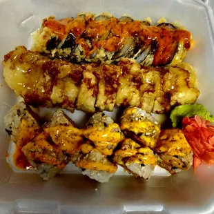 Memphis Roll Spicy crawfish  Spicy crab tempura