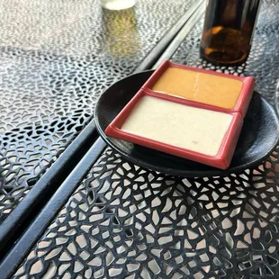 Spicy mayo and yum yum sauce