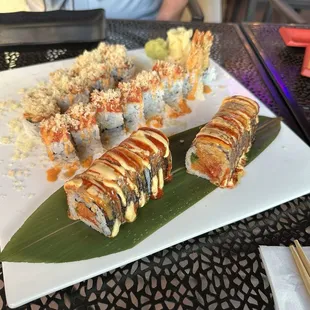 In front El Diablo Roll, middle Mexican roll and Manhattan roll