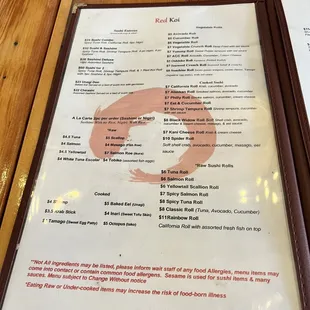 menu